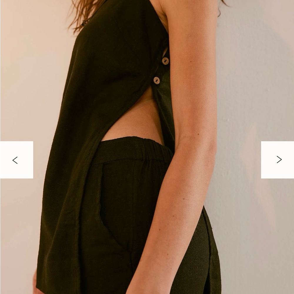 Free People Sightseer Linen Black Set